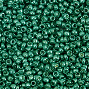 Seed beads 3mm metallic shine ocean green, 15 gram