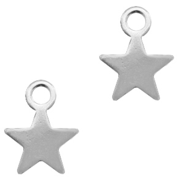 Schrijf een brief Klassiek voorraad Stainless steel charm star silver