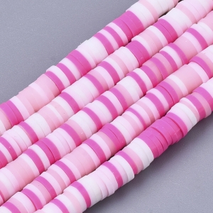 Katsuki 4mm mixed colour wit en roze, streng ca 380 stuks