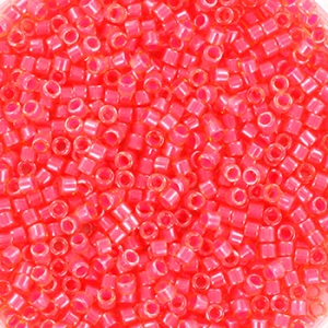 Miyuki Delica's 11/0 2mm luminous poppy red DB2051, 4 gram