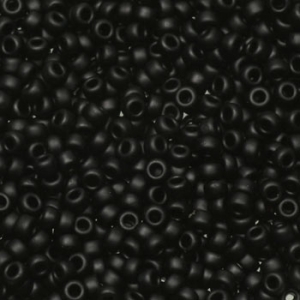 Miyuki seed beads 11/0 2mm opaque matte black 11-401F, 5 gram