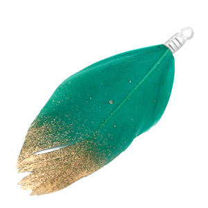 Feather gold ultramarine green