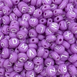 Letterkralen acryl purple, set ca 500 stuks