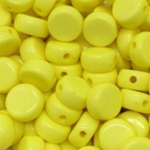 Acryl kralen rond geel, per 5 stuks