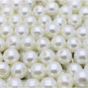 Acryl kralen 4mm pearl, per 5 stuks