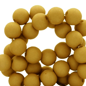 Acrylic beads 4mm matt golden brown curry, 5 grams