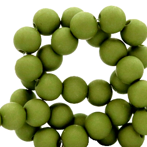 Acryl kralen 4mm matt oregano green, 5 gram