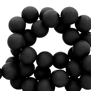 Acrylic beads 8mm matt black, per 10 gram