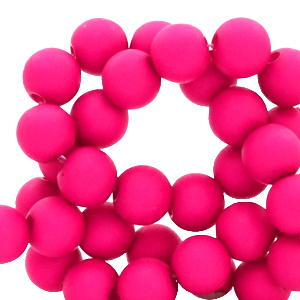 Acrylic beads 4mm pink blast, 5 grams