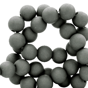 Acrylic beads 6mm dark sleet grey, 10 grams
