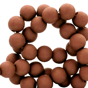 Acrylic beads 6mm fired brick brown, 10 grams