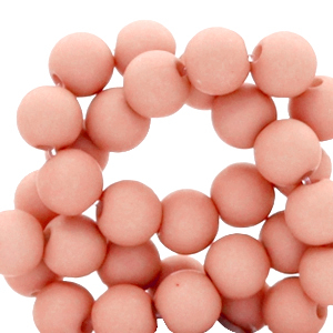 Acrylic beads 6mm peach bloom rose, 10 grams
