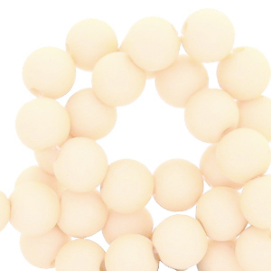 Acrylic beads 6mm papyrus white beige, 10 grams