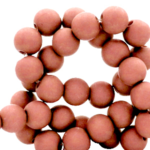 Acrylic beads 6mm matt terracotta, 10 grams