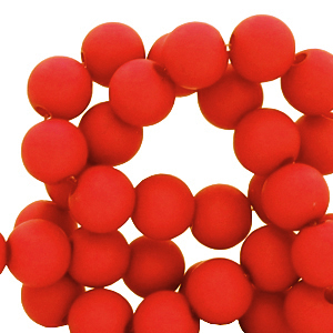 Acrylic beads 6mm candy red, 10 grams