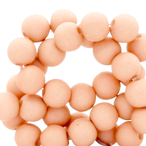 Acrylic beads 6mm salmon pink, 10 grams