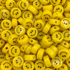 Smiley beads acrylic 6mm, per 10 pieces