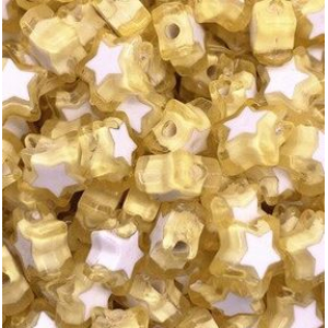 Acrylic beads star yellow, per 5 stuks