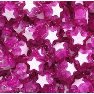 Acryl kralen ster light purple, per 5 stuks
