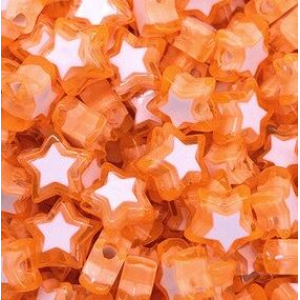 Acryl kralen ster orange, per 5 stuks