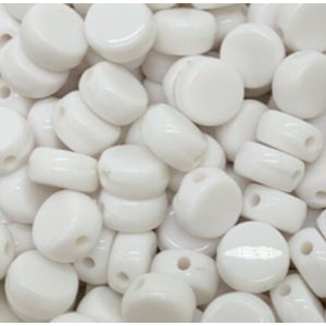 Acrylic beads round white, per 5 pieces