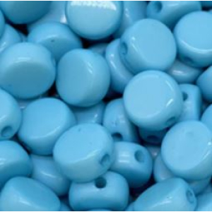 Acrylic beads round sky blue, per 5 pieces