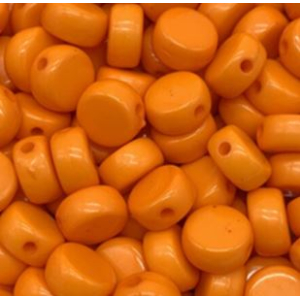 Acrylic beads round orange, per 5 pieces