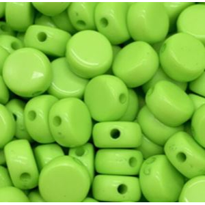 Acrylic beads round spring green, per 5 pieces