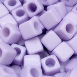 Acrylic beads square lavender, per 5 pieces