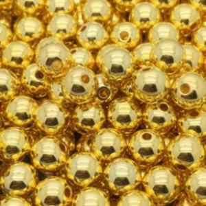 Acryl kralen 4mm goud, per 5 stuks