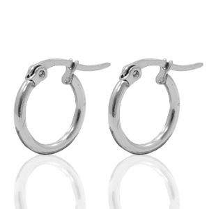 Stainless steel Stainless steel hoop earrings 15mm Silver