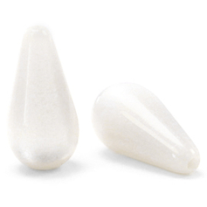 drop bead polaris Pearl white, per piece