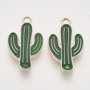 Emaille bedel cactus green, per stuk