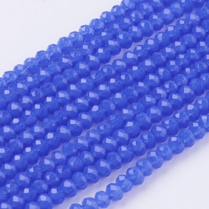 Facet beads 3x2mm royal blue, 50 pieces
