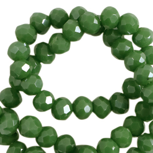 Top Facet kralen 8x6mm Cadmium Green-Pearl shine coating, per 10 stuks