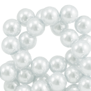 Glass Pearls 10mm White, per 10 pieces