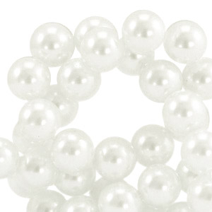Glass Pearls 4mm Silk White, per 10 pieces