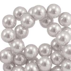 Glass Pearls 4mm Light Grey, per 10 pieces