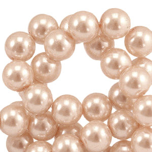 Glass Pearls 4mm Cream Peach, per 10 pieces