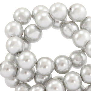 Glass Pearls 4mm Grey, per 10 pieces