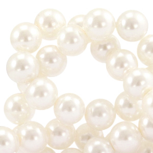 Glass Pearls 6mm Peach Beige, per 10 pieces