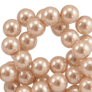 Glass Pearls 6mm Cream Peach, per 10 pieces
