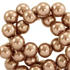 Glass Pearls 6mm Brown, per 10 pieces