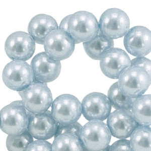 Glass Pearls 8mm Light Blue, per 10 pieces
