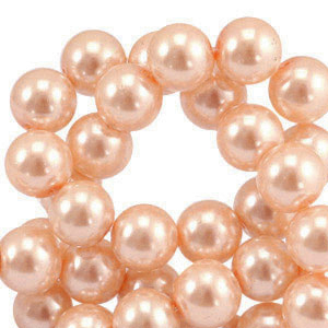 Glass Pearls 8mm Salmon Rose, per 10 pieces