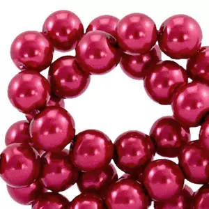 Glass Pearls 8mm Red, per 10 pieces