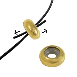 RVS smart bead stopper goud 10x4mm, per stuk
