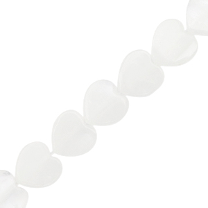 Natuursteen kralen hart white, per stuk