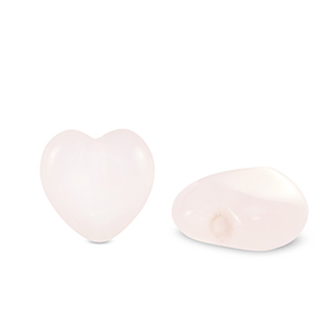 12mm Natuursteen kraal rozenkwarts hart Light Pink