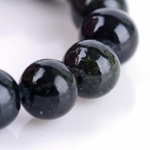 Natuursteen kralen rond 4mm dark olive, 10 stuks
